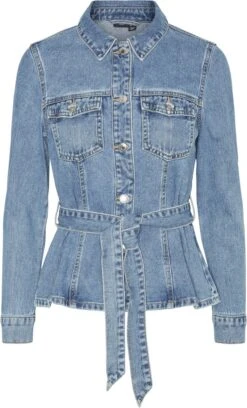 VERO MODA VMLARA LS BELT DENIM JACKET Dames - Maat S