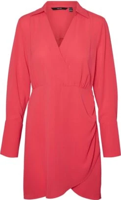 Vero Moda VMKERRI LS SHORT DRESS WVN Dames Jurk Love Potion - Maat XXL
