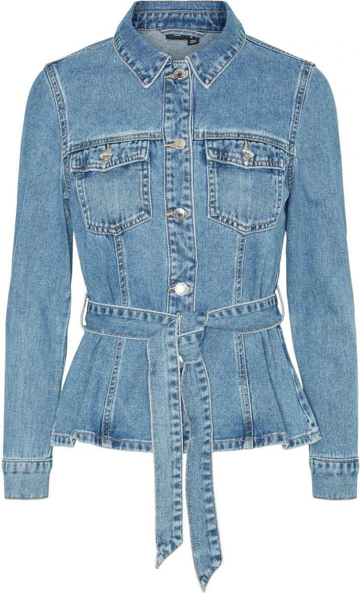 VERO MODA VMLARA LS BELT DENIM JACKET Dames - Maat L 2 VERO MODA VMLARA LS BELT DENIM JACKET Dames - Maat L - Afbeelding 2