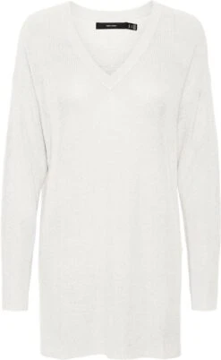 Vero Moda Trui Vmnewlexsun Ls Long V-neck Pullover 10278332 Snow White Dames Maat - M