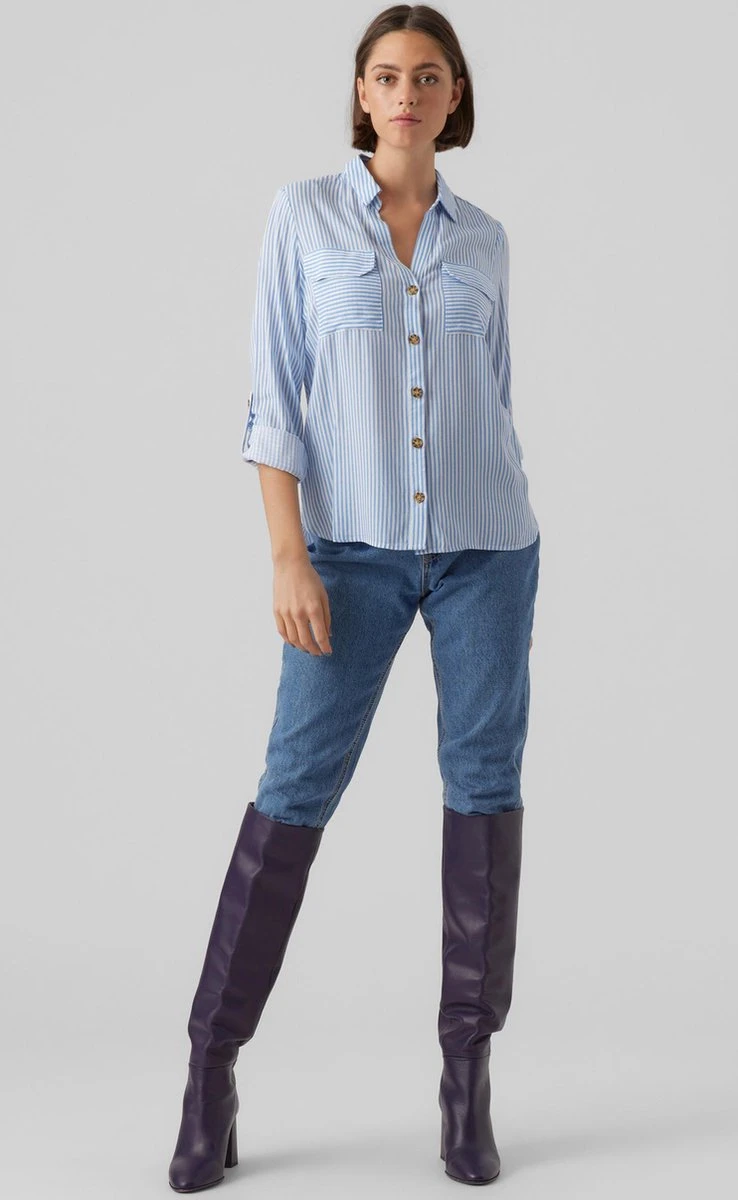 VERO MODA VMBUMPY L/S SHIRT NEW WVN NOOS Dames Blouse - Maat XL 8 VERO MODA VMBUMPY L/S SHIRT NEW WVN NOOS Dames Blouse - Maat XL - Afbeelding 8