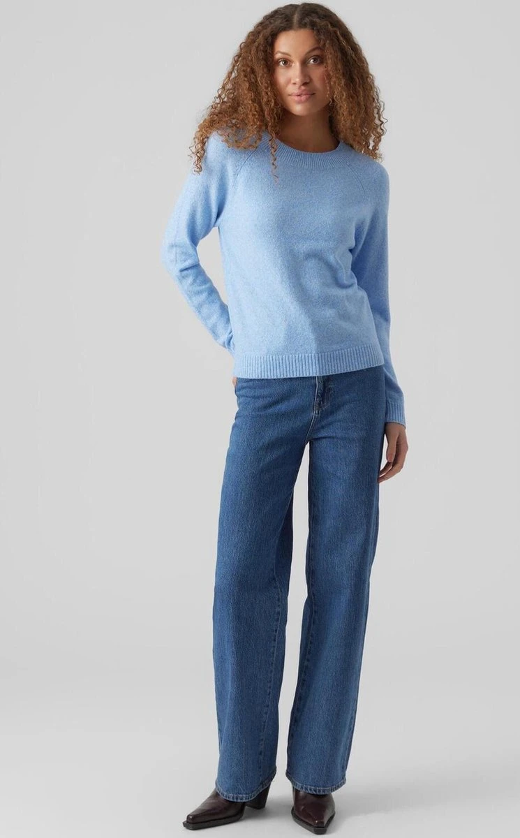 Vero Moda Trui Vmdoffy Ls O-neck Blouse Ga Noos 10201022 Little Boy Blue/melange Dames Maat - L 6 Vero Moda Trui Vmdoffy Ls O-neck Blouse Ga Noos 10201022 Little Boy Blue/melange Dames Maat - L - Afbeelding 6