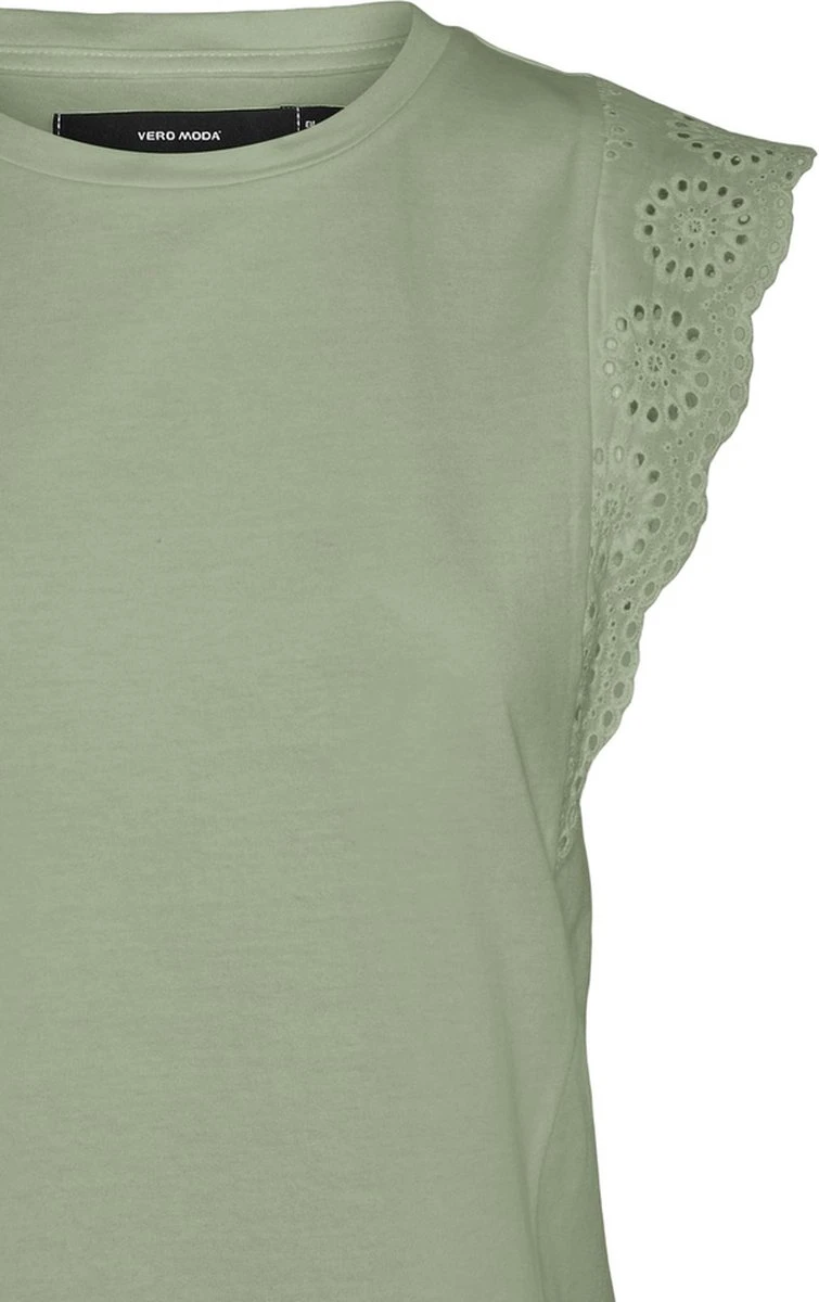 Vero Moda T-shirt Vmhollyn Ss Top Noos 10259908 Reseda Dames Maat - M 2 Vero Moda T-shirt Vmhollyn Ss Top Noos 10259908 Reseda Dames Maat - M - Afbeelding 2