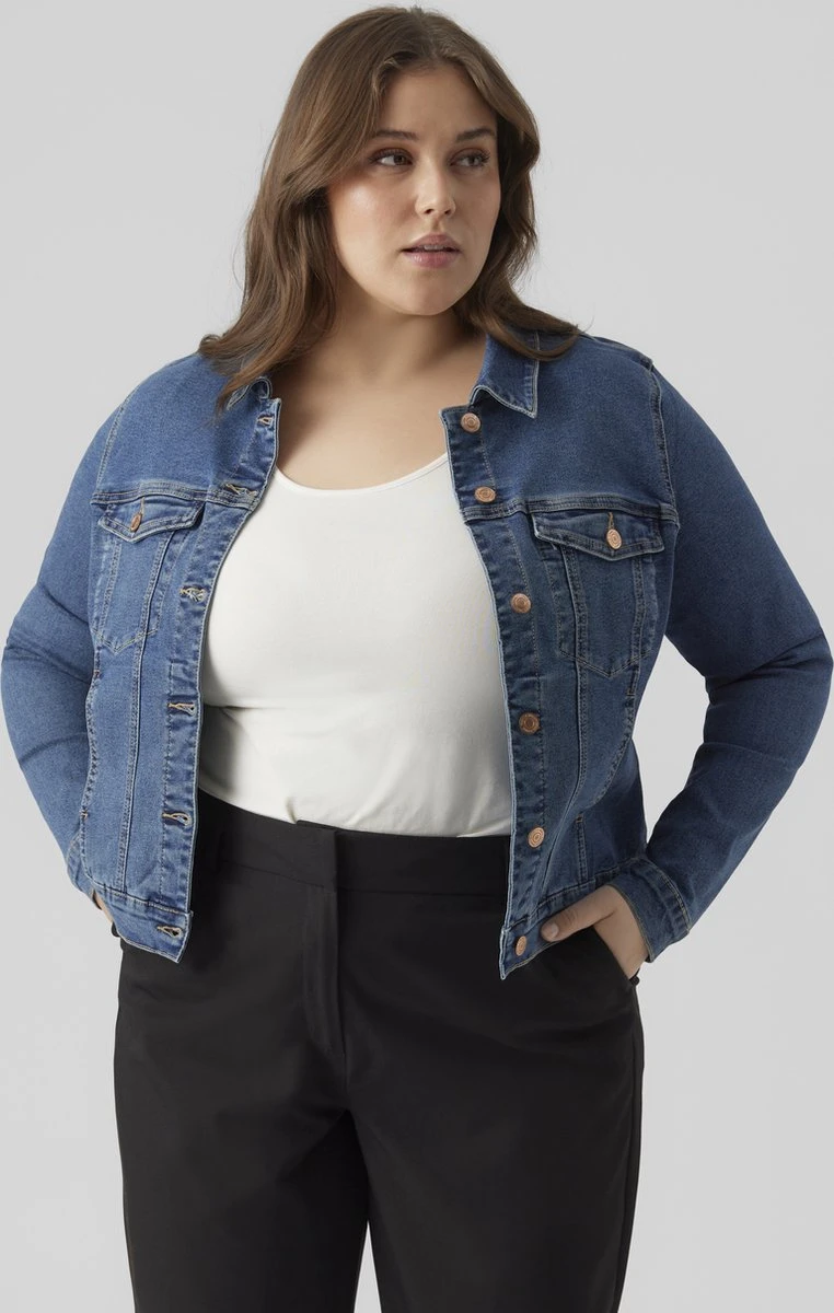 VERO MODA VMRUNA LS SLIM DNM JCK MIX GA CUR NOOS Dames Jas - Maat 50 4 VERO MODA VMRUNA LS SLIM DNM JCK MIX GA CUR NOOS Dames Jas - Maat 50 - Afbeelding 4