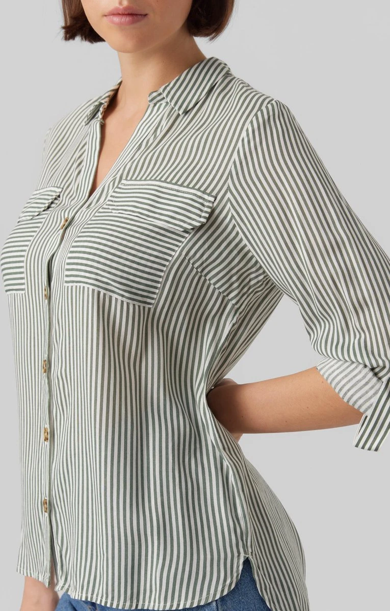 VERO MODA VMBUMPY L/S SHIRT NEW WVN NOOS Dames Blouse - Maat L 4 VERO MODA VMBUMPY L/S SHIRT NEW WVN NOOS Dames Blouse - Maat L - Afbeelding 4