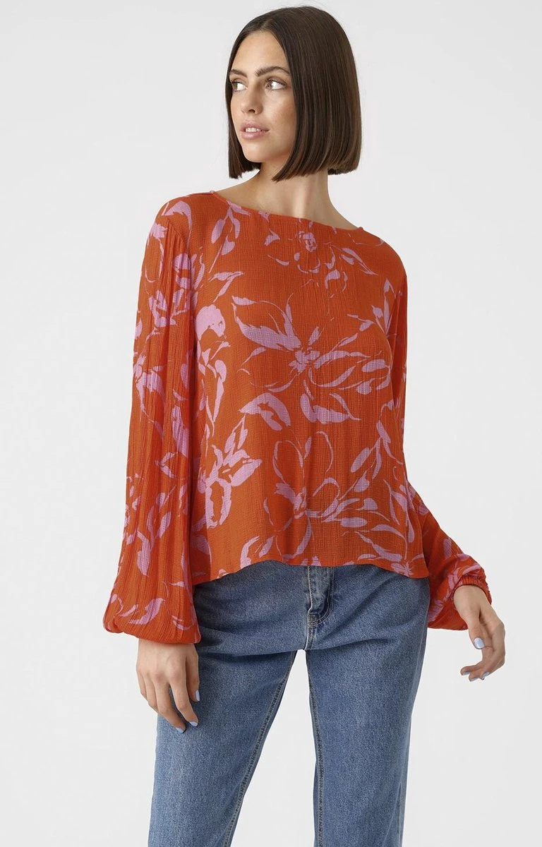 Vero Moda Blouse Vmpolliana Ls Top Wvn 10282201 Scarlet Ibis/polliana Dames Maat - M 2 Vero Moda Blouse Vmpolliana Ls Top Wvn 10282201 Scarlet Ibis/polliana Dames Maat - M - Afbeelding 2