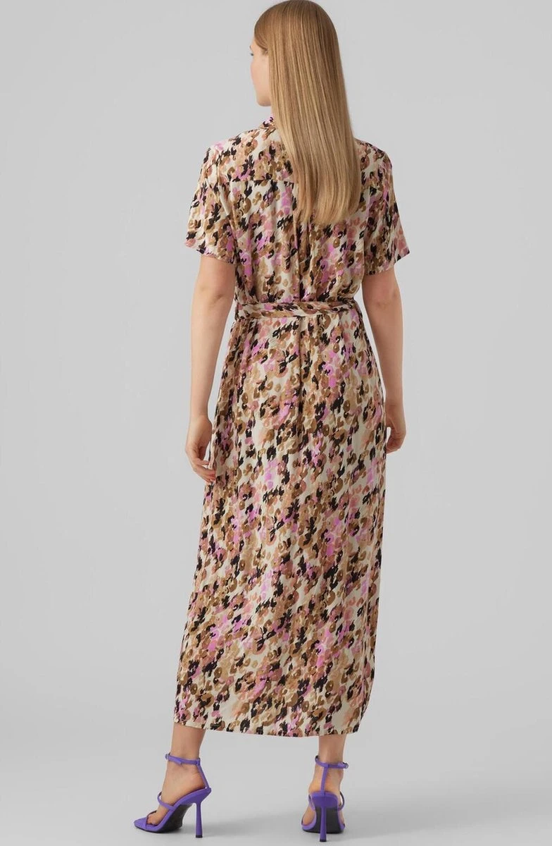 Vero Moda Jurk Vmeasy S/s Long Shirt Dress R1 Wvn 10286792 Tigers Eye/ina Dames Maat - XL 3 Vero Moda Jurk Vmeasy S/s Long Shirt Dress R1 Wvn 10286792 Tigers Eye/ina Dames Maat - XL - Afbeelding 3