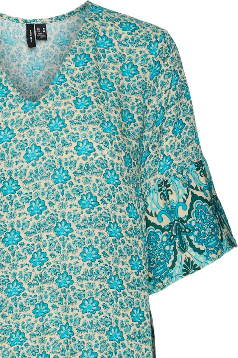 Vero Moda Blouse Vmbani 2/4 V-neck Top Wvn Exp 10295467 Boulder/green Bani Dames Maat - S 2 Vero Moda Blouse Vmbani 2/4 V-neck Top Wvn Exp 10295467 Boulder/green Bani Dames Maat - S - Afbeelding 2