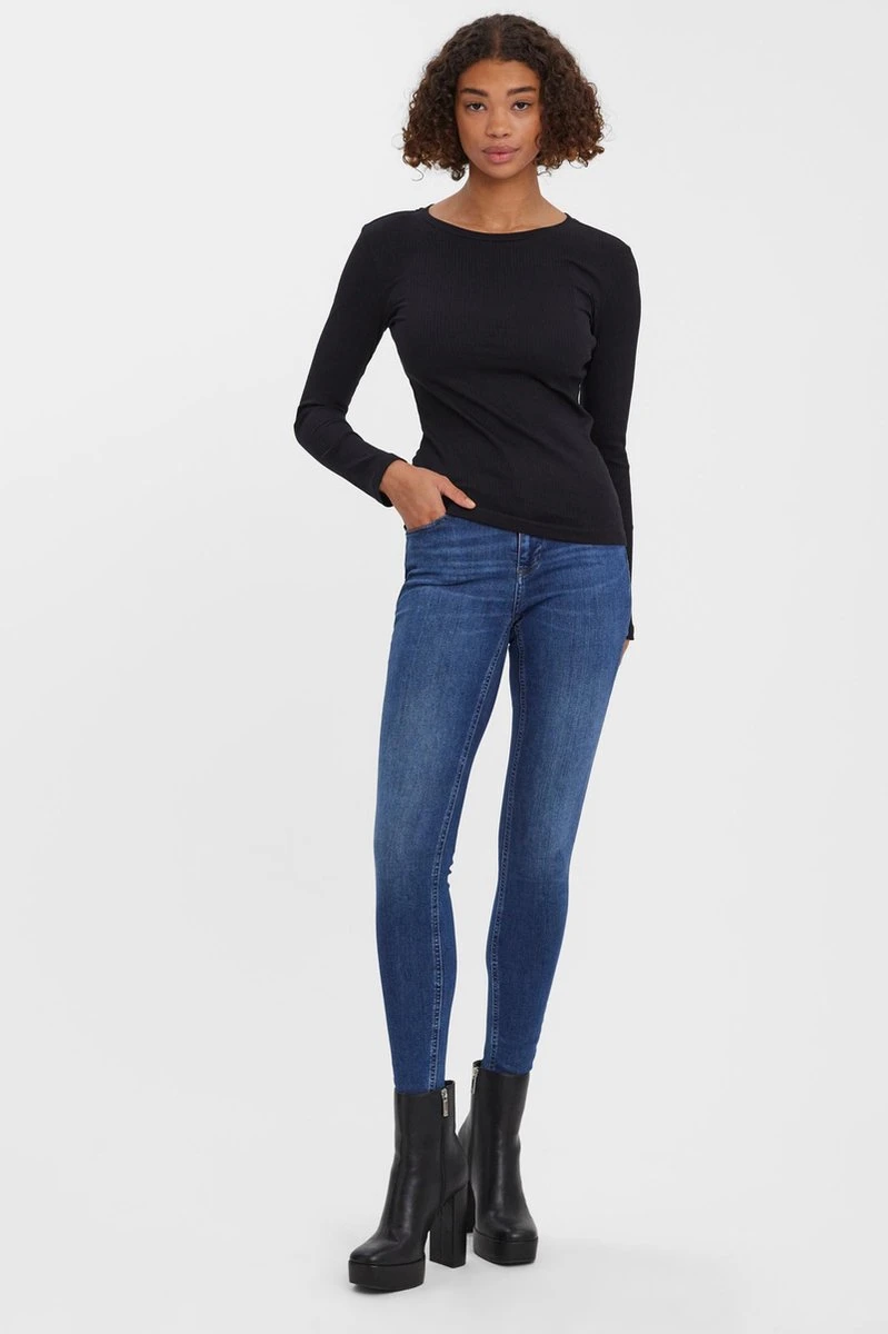 Vero Moda T-shirt Vmlavender Ls Top Jrs Noos 10268932 Black Dames Maat - L 6 Vero Moda T-shirt Vmlavender Ls Top Jrs Noos 10268932 Black Dames Maat - L - Afbeelding 6