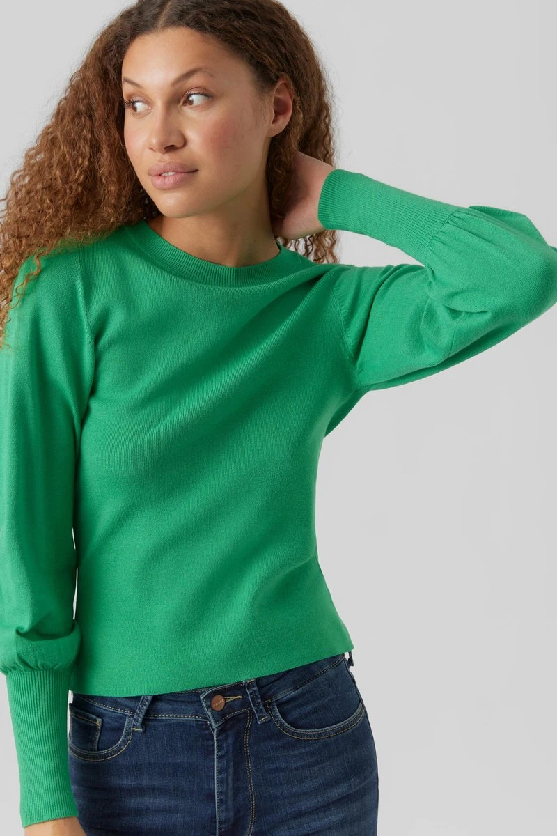 VERO MODA VMHOLLYKARISPUFF LS O-NECK PULLOV GA BOO Dames Trui - Maat L 2 VERO MODA VMHOLLYKARISPUFF LS O-NECK PULLOV GA BOO Dames Trui - Maat L - Afbeelding 2