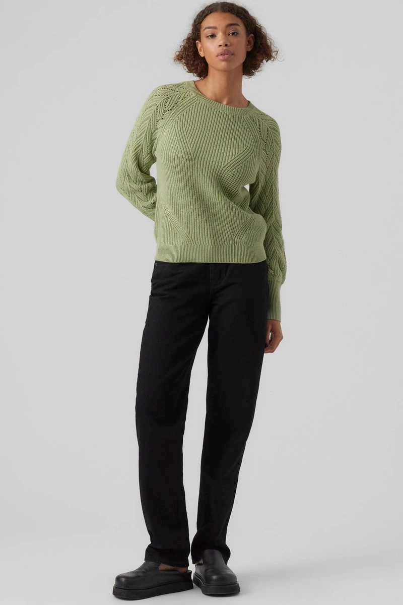 Vero Moda Trui Vmnicola Ls O-neck Pullover Boo 10277711 Reseda Dames Maat - L 5 Vero Moda Trui Vmnicola Ls O-neck Pullover Boo 10277711 Reseda Dames Maat - L - Afbeelding 5