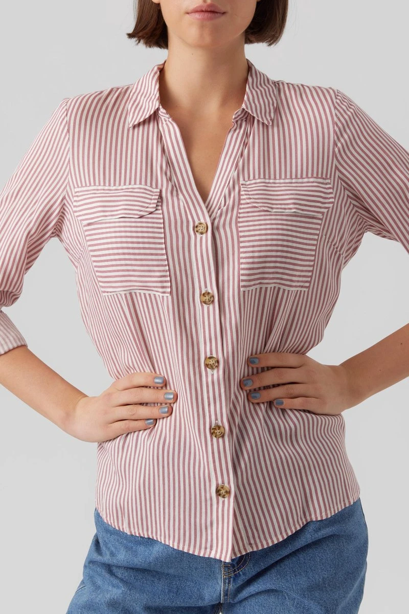 Vero Moda Blouse Vmbumpy L/s Shirt New Wvn Noos 10275283 Snow White/nostalgia Dames Maat - M 3 Vero Moda Blouse Vmbumpy L/s Shirt New Wvn Noos 10275283 Snow White/nostalgia Dames Maat - M - Afbeelding 3