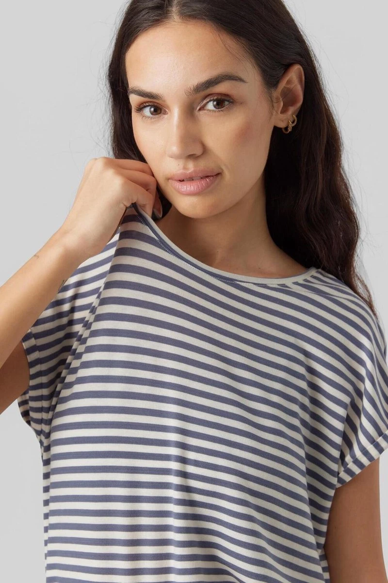 Vero Moda T-shirt Vmava Plain Ss Top Stripe Ga Jrs N 10284469 China Blue Dames Maat - L 4 Vero Moda T-shirt Vmava Plain Ss Top Stripe Ga Jrs N 10284469 China Blue Dames Maat - L - Afbeelding 4