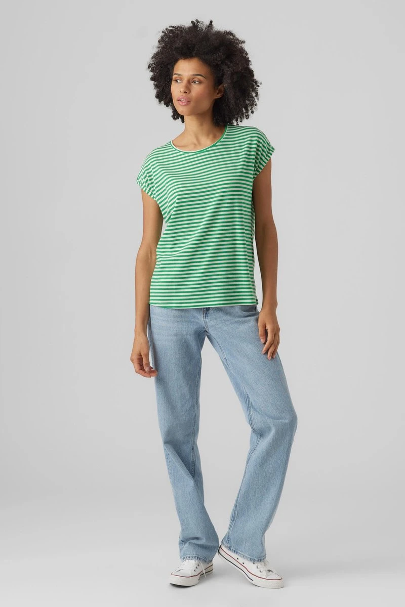 VERO MODA VMAVA PLAIN SS TOP STRIPE GA JRS NOOS Dames T-shirt - Maat M 5 VERO MODA VMAVA PLAIN SS TOP STRIPE GA JRS NOOS Dames T-shirt - Maat M - Afbeelding 5