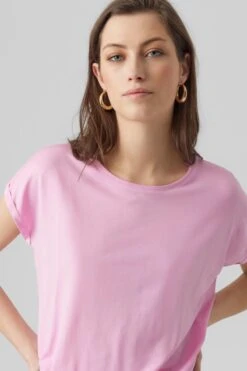 Vero Moda T-shirt Vmava Plain Ss Top Gajrs Noos 10284468 Bonbon Dames Maat - L -Vero Moda 800x1200 164