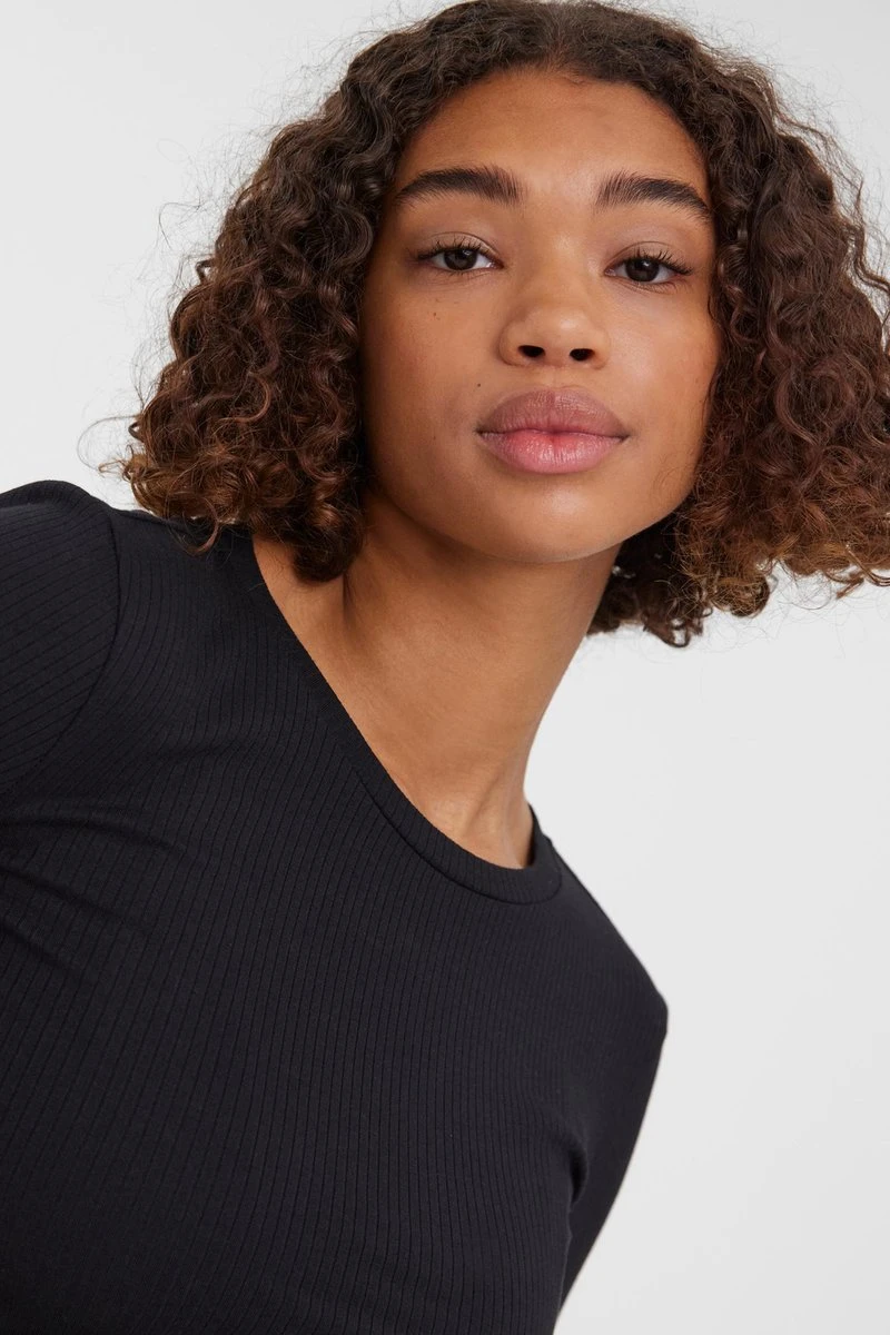 Vero Moda T-shirt Vmlavender Ls Top Jrs Noos 10268932 Black Dames Maat - M 3 Vero Moda T-shirt Vmlavender Ls Top Jrs Noos 10268932 Black Dames Maat - M - Afbeelding 3