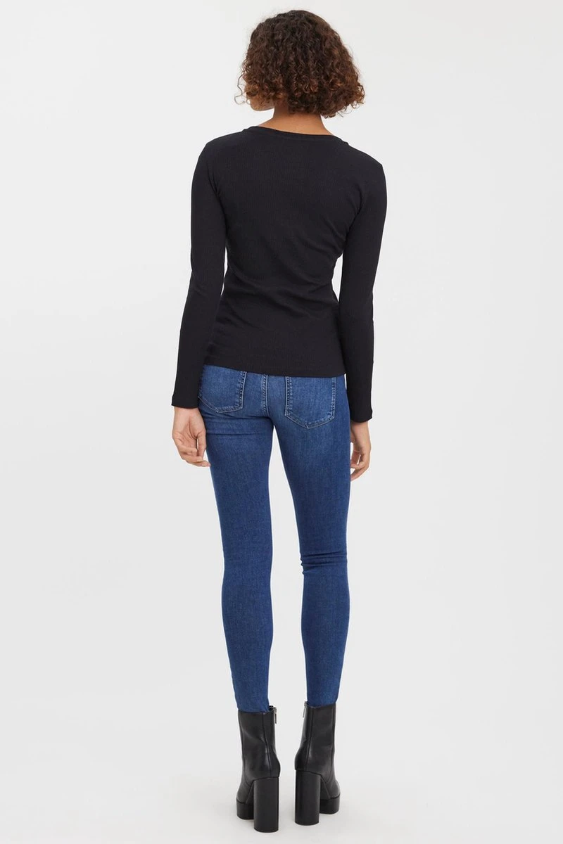 Vero Moda T-shirt Vmlavender Ls Top Jrs Noos 10268932 Black Dames Maat - M 5 Vero Moda T-shirt Vmlavender Ls Top Jrs Noos 10268932 Black Dames Maat - M - Afbeelding 5