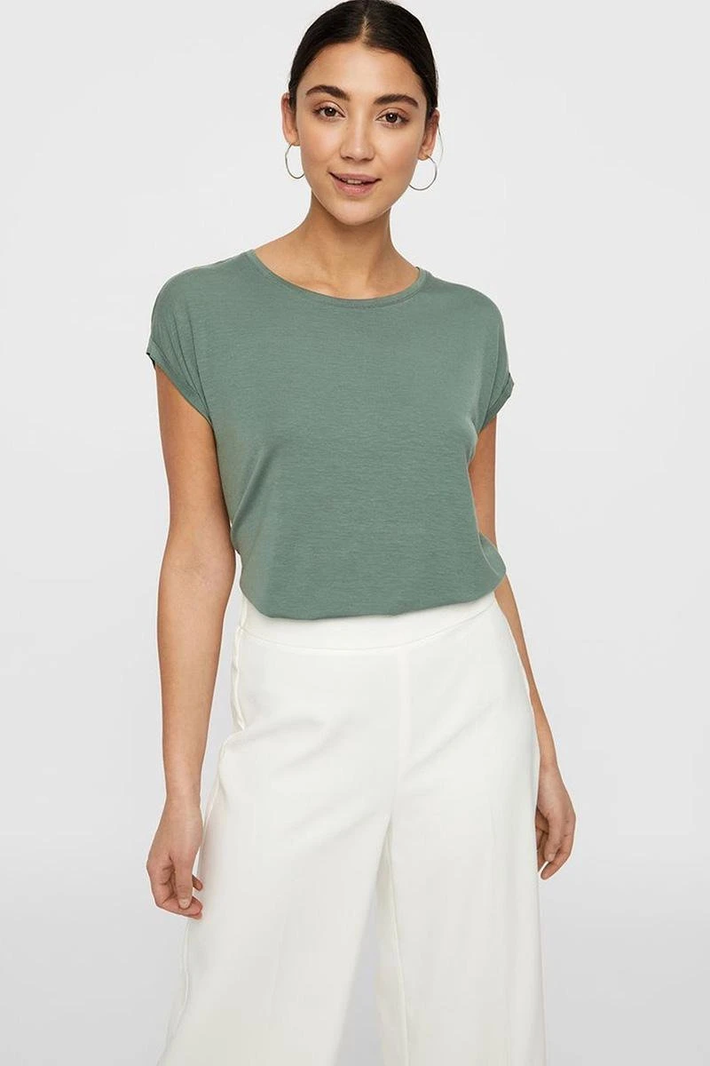 Vero Moda T-shirt Vmava Plain Ss Top Ga Noos 10187159 Laurel Wreath Dames Maat - M 5 Vero Moda T-shirt Vmava Plain Ss Top Ga Noos 10187159 Laurel Wreath Dames Maat - M - Afbeelding 5
