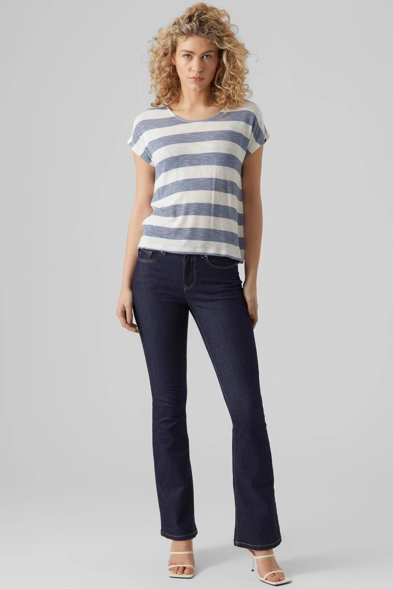 Vero Moda T-shirt Vmwide Stripe S/l Top Ga Jrs Noos 10284474 China Blue Dames Maat - M 8 Vero Moda T-shirt Vmwide Stripe S/l Top Ga Jrs Noos 10284474 China Blue Dames Maat - M - Afbeelding 8