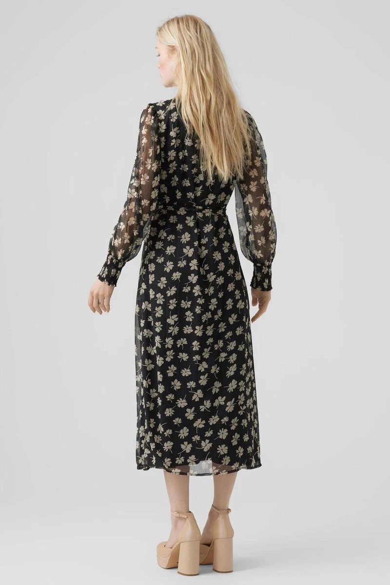 Vero Moda Jurk Vmpica L/s V-neck 7/8 Dress Wvn Btq Black Dames Maat - M 4 Vero Moda Jurk Vmpica L/s V-neck 7/8 Dress Wvn Btq Black Dames Maat - M - Afbeelding 4