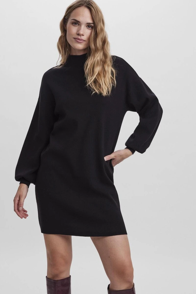 VERO MODA VMNANCY LS FUNNELNECK DRESS GA BOO Dames Jurk - Maat S 4 VERO MODA VMNANCY LS FUNNELNECK DRESS GA BOO Dames Jurk - Maat S - Afbeelding 4