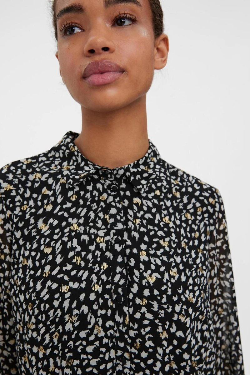 VERO MODA VMNINI L/S SHIRT WVN BTQ Dames Blouse - Maat S 4 VERO MODA VMNINI L/S SHIRT WVN BTQ Dames Blouse - Maat S - Afbeelding 4