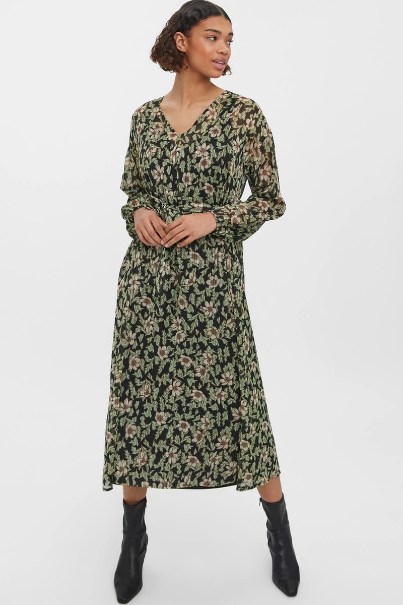 VERO MODA VMLIA L/S 7/8 DRESS WVN BTQ Dames Jurk - Maat L 5 VERO MODA VMLIA L/S 7/8 DRESS WVN BTQ Dames Jurk - Maat L - Afbeelding 5