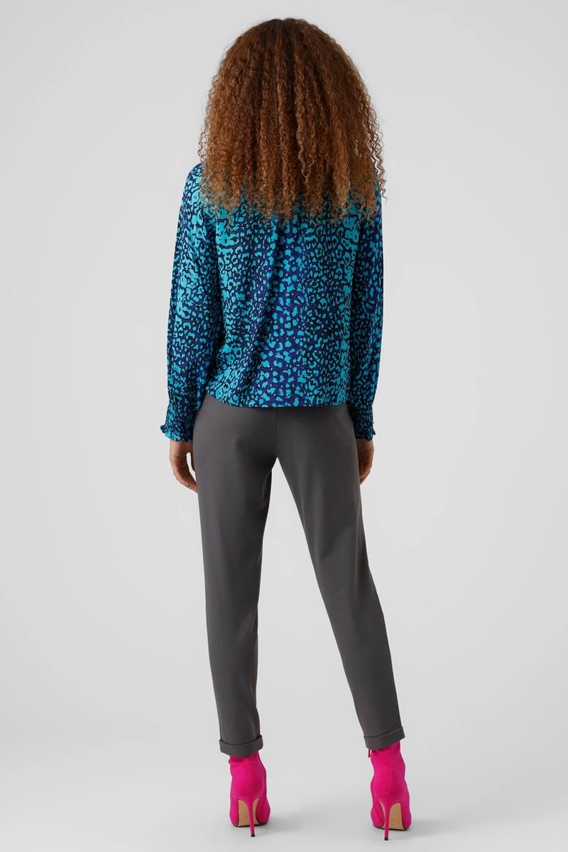 VERO MODA VMKITTIE MDOT LS SMOCK TOP WVN Dames Top - Maat L 3 VERO MODA VMKITTIE MDOT LS SMOCK TOP WVN Dames Top - Maat L - Afbeelding 3