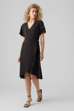 VERO MODA VMSAKI SS CALF WRAP DRESS WVN GA NOOS Dames Jurk - Maat L -Vero Moda 800x1200 32