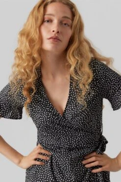 VERO MODA VMHENNA 2/4 WRAP FRILL DRESS WVN Dames Jurk - Maat XXL -Vero Moda 800x1200 55