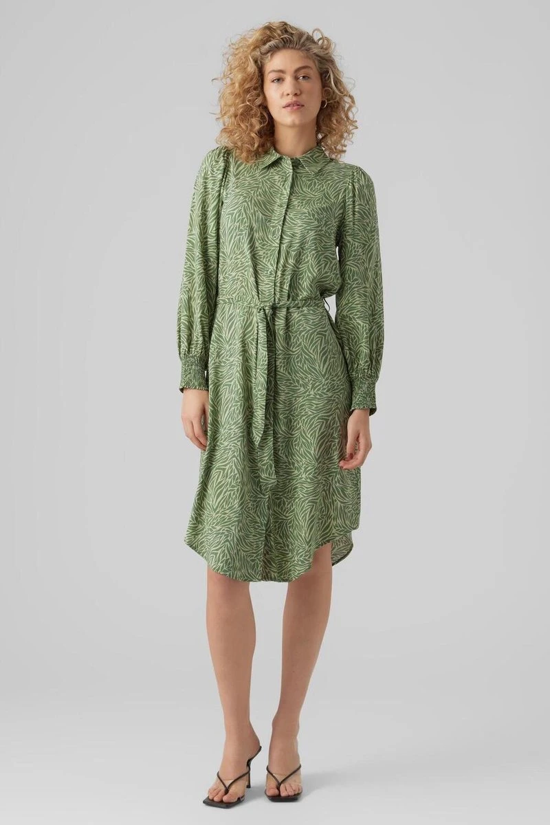 Vero Moda Jurk Vmsara Ls Calf Shirt Dress Wvn 10282451 Reseda/sara Dames Maat - L 2 Vero Moda Jurk Vmsara Ls Calf Shirt Dress Wvn 10282451 Reseda/sara Dames Maat - L - Afbeelding 2