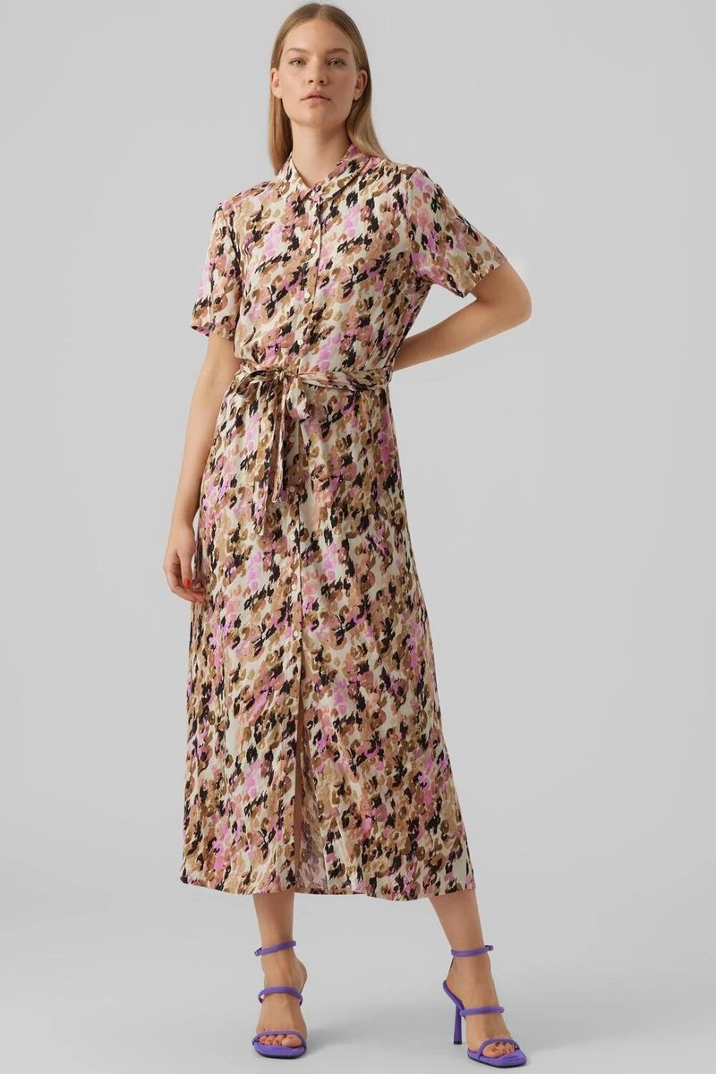 Vero Moda Jurk Vmeasy S/s Long Shirt Dress R1 Wvn 10286792 Tigers Eye/ina Dames Maat - M 9 Vero Moda Jurk Vmeasy S/s Long Shirt Dress R1 Wvn 10286792 Tigers Eye/ina Dames Maat - M - Afbeelding 9
