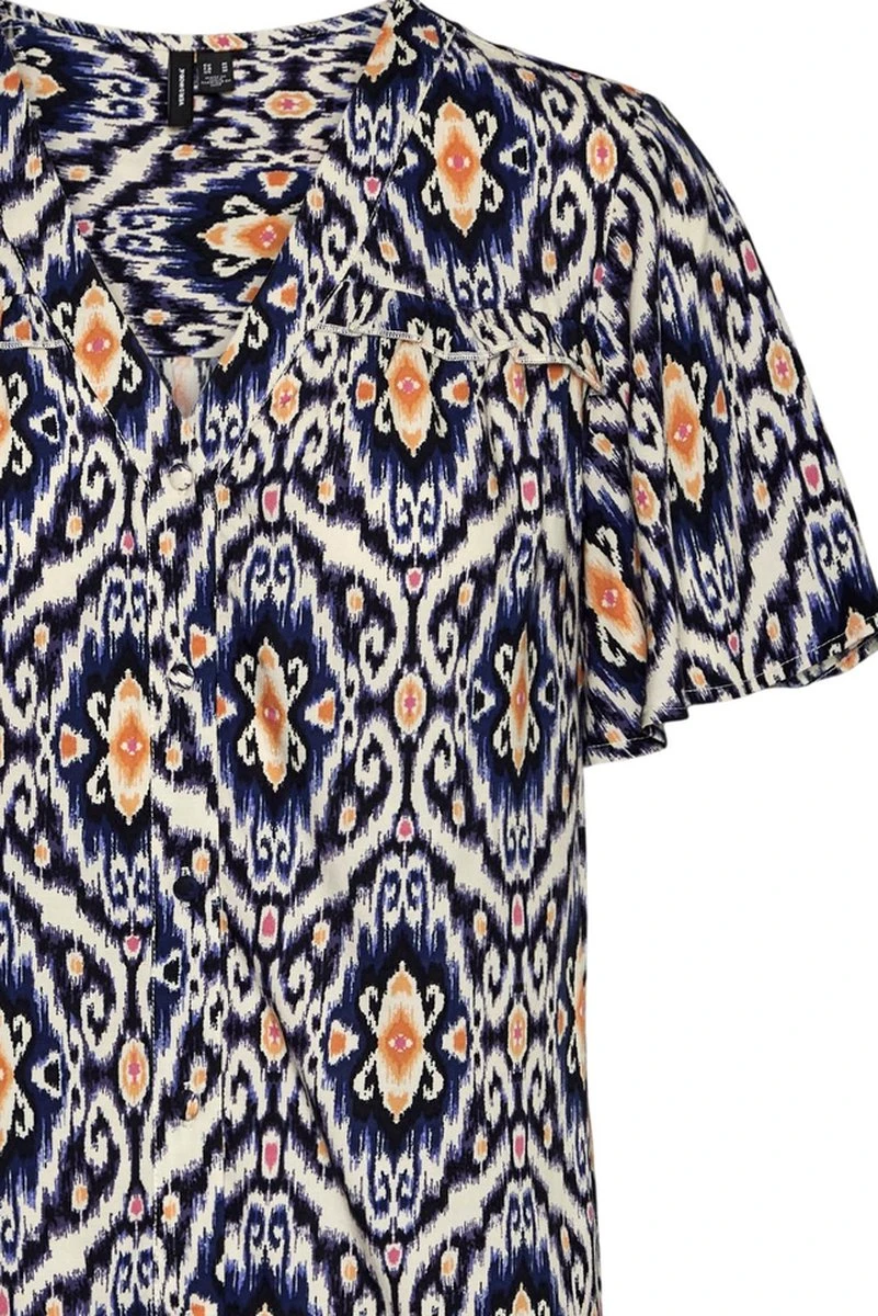 Vero Moda Blouse Vmsifa S/s V-neck Shirt Wvn Btq 10287317 Navy Blazer/sifa Dames Maat - L 2 Vero Moda Blouse Vmsifa S/s V-neck Shirt Wvn Btq 10287317 Navy Blazer/sifa Dames Maat - L - Afbeelding 2