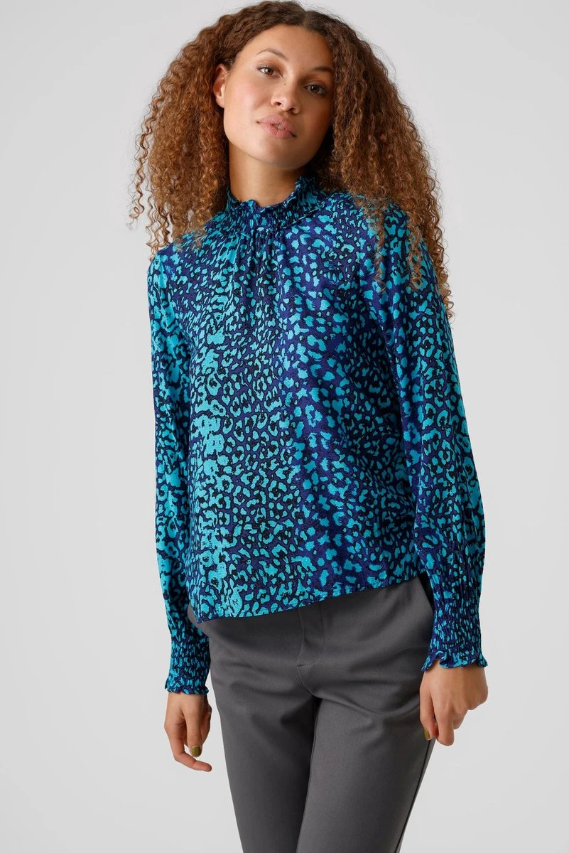 VERO MODA VMKITTIE MDOT LS SMOCK TOP WVN Dames Top - Maat L 2 VERO MODA VMKITTIE MDOT LS SMOCK TOP WVN Dames Top - Maat L - Afbeelding 2