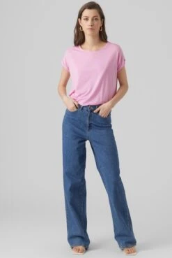 Vero Moda T-shirt Vmava Plain Ss Top Gajrs Noos 10284468 Bonbon Dames Maat - L -Vero Moda 804x1200 14