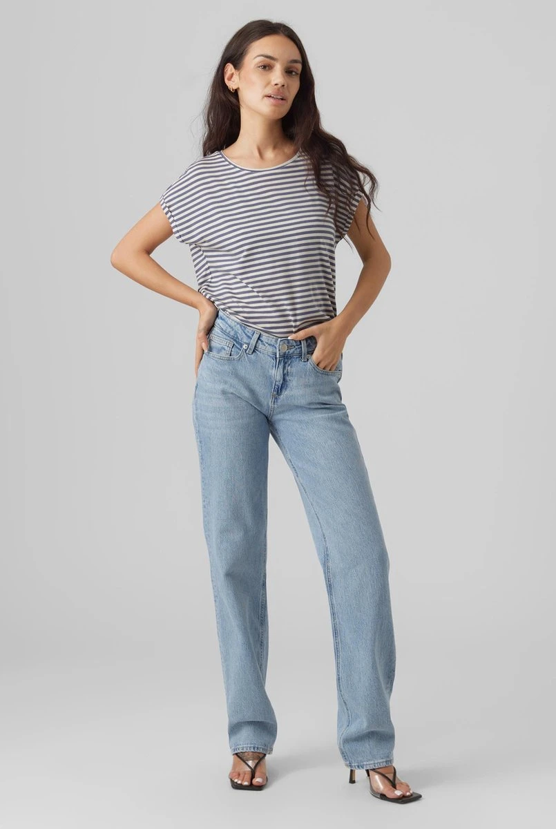 Vero Moda T-shirt Vmava Plain Ss Top Stripe Ga Jrs N 10284469 China Blue Dames Maat - L 6 Vero Moda T-shirt Vmava Plain Ss Top Stripe Ga Jrs N 10284469 China Blue Dames Maat - L - Afbeelding 6