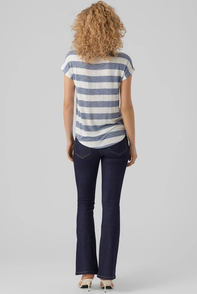 Vero Moda T-shirt Vmwide Stripe S/l Top Ga Jrs Noos 10284474 China Blue Dames Maat - M 3 Vero Moda T-shirt Vmwide Stripe S/l Top Ga Jrs Noos 10284474 China Blue Dames Maat - M - Afbeelding 3