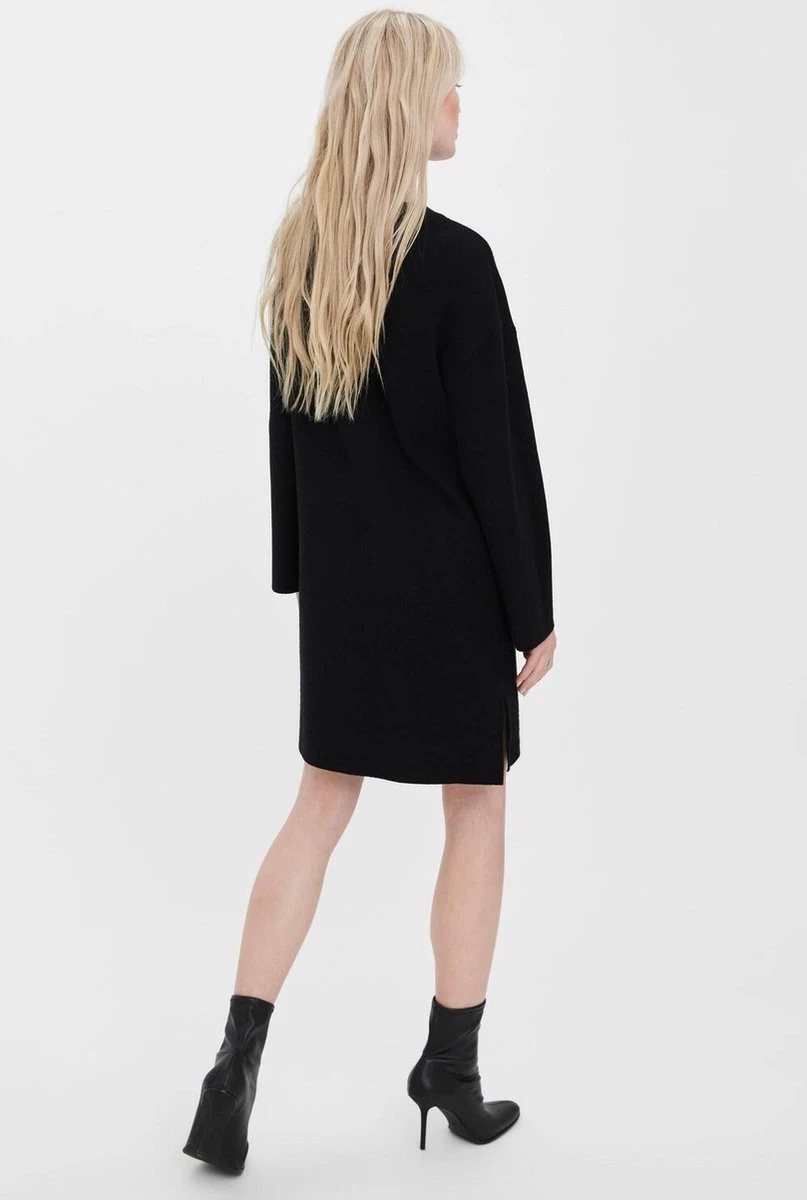 VERO MODA VMGOLD NEEDLE WIDE LS Ronde Hals DRESS Dames Jurk - Maat L 3 VERO MODA VMGOLD NEEDLE WIDE LS Ronde Hals DRESS Dames Jurk - Maat L - Afbeelding 3