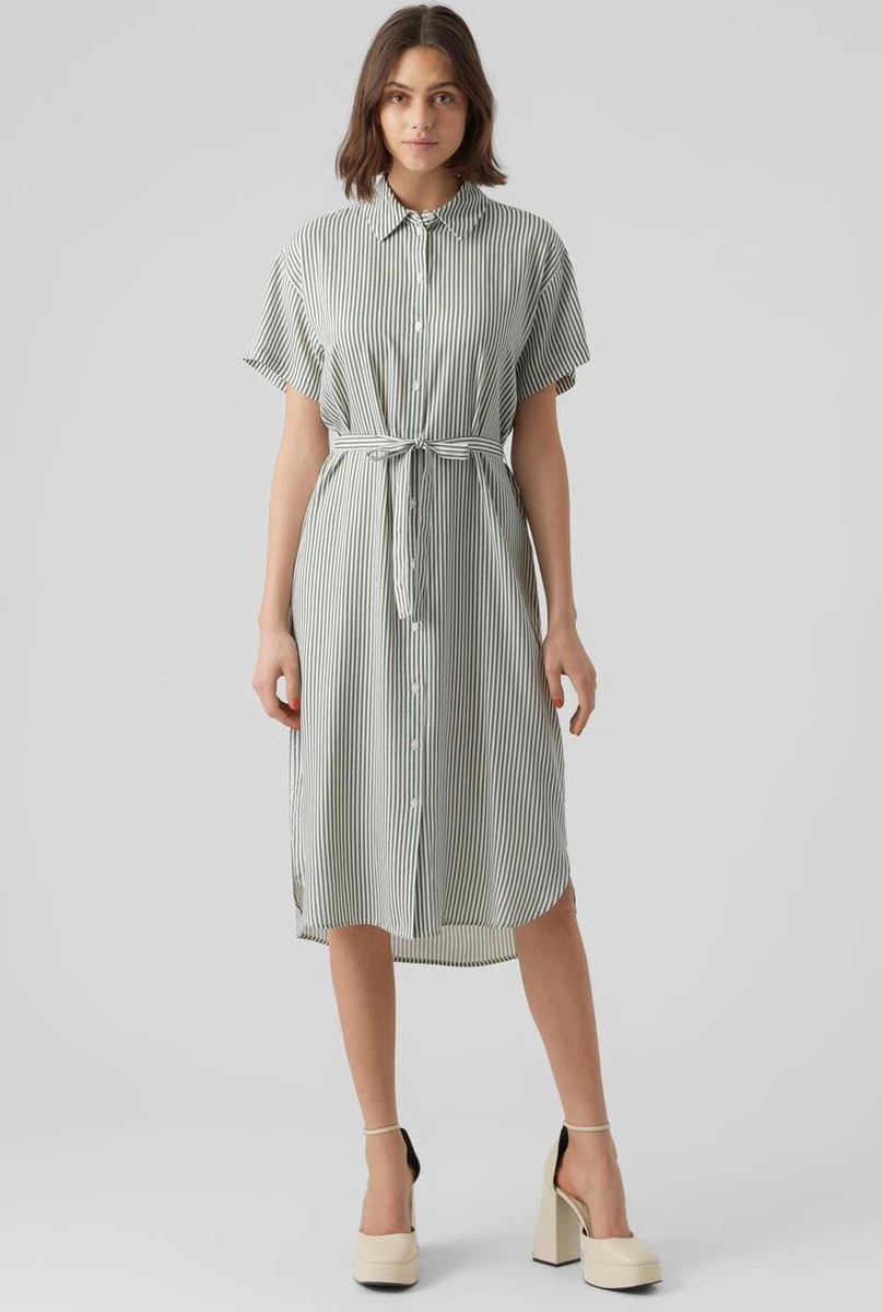 VERO MODA VMBUMPY SS CALF SHIRT DRESS NOOS Dames Jurk - Maat XS 5 VERO MODA VMBUMPY SS CALF SHIRT DRESS NOOS Dames Jurk - Maat XS - Afbeelding 5