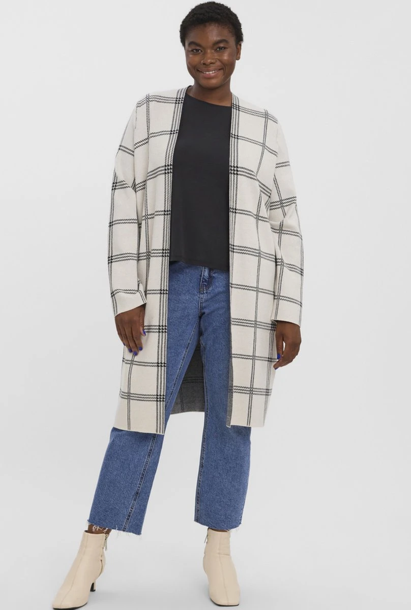 VERO MODA CURVE VMGOLD NEEDLE LS LONG OPEN COATIGA CURVE Dames Vest - Maat M-46/48 2 VERO MODA CURVE VMGOLD NEEDLE LS LONG OPEN COATIGA CURVE Dames Vest - Maat M-46/48 - Afbeelding 2