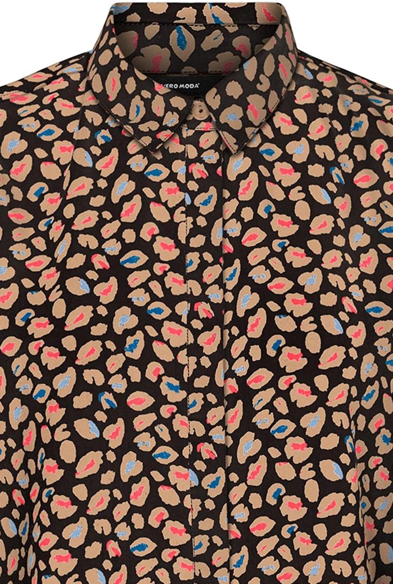 Vero Moda Blouse Vmingrid Ls Midi Shirt Exp 10289935 Black/ingrid Dames Maat - M 2 Vero Moda Blouse Vmingrid Ls Midi Shirt Exp 10289935 Black/ingrid Dames Maat - M - Afbeelding 2