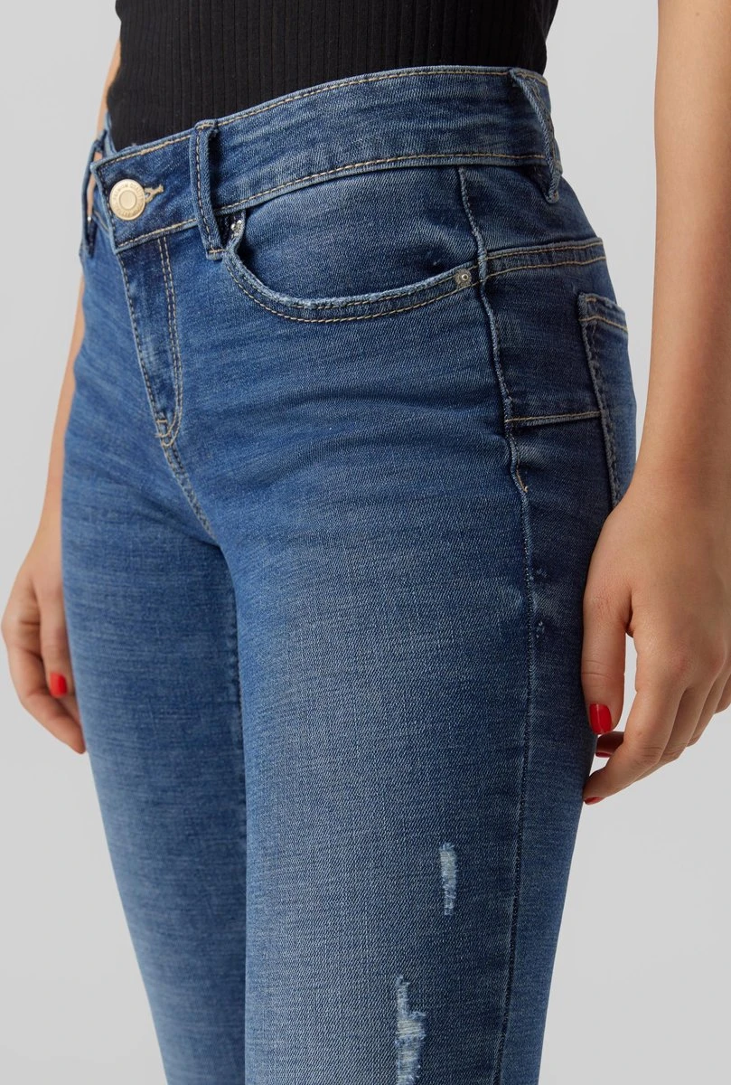 Vero Moda VMROBYN LR SKINNY PUSHUP JNS LI399 Dames Jeans Medium Blue Denim - Maat M X L30 5 Vero Moda VMROBYN LR SKINNY PUSHUP JNS LI399 Dames Jeans Medium Blue Denim - Maat M X L30 - Afbeelding 5