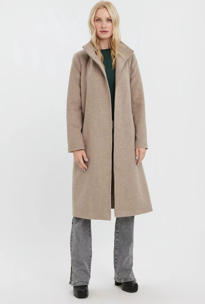 VERO MODA VMTWODOPE VERA LONG WOOL COAT GA NOOS Dames Jas - Maat M 2 VERO MODA VMTWODOPE VERA LONG WOOL COAT GA NOOS Dames Jas - Maat M - Afbeelding 2