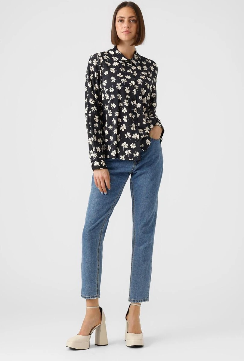 Vero Moda Blouse Vmpica L/s Shirt Wvn Btq 10284248 Black Dames Maat - XL 4 Vero Moda Blouse Vmpica L/s Shirt Wvn Btq 10284248 Black Dames Maat - XL - Afbeelding 4