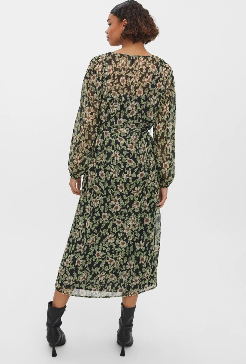 VERO MODA VMLIA L/S 7/8 DRESS WVN BTQ Dames Jurk - Maat XL 3 VERO MODA VMLIA L/S 7/8 DRESS WVN BTQ Dames Jurk - Maat XL - Afbeelding 3