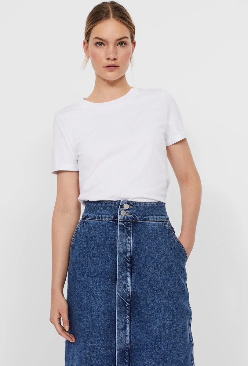 Vero Moda T-shirt Vmpaula S/s T-shirt Ga Noos 10243889 White Dames Maat - XL 1 Vero Moda T-shirt Vmpaula S/s T-shirt Ga Noos 10243889 White Dames Maat - XL