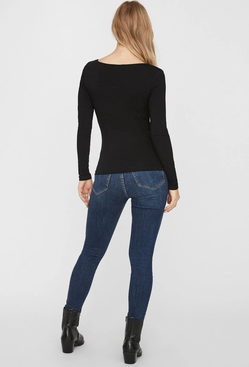 Vero Moda T-shirt Vmmaxi My Ls Soft Uneck Ga Noos 10228809 Black Dames Maat - XXL 3 Vero Moda T-shirt Vmmaxi My Ls Soft Uneck Ga Noos 10228809 Black Dames Maat - XXL - Afbeelding 3