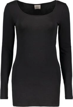 Vero Moda T-shirt Vmmaxi My Ls Soft Long U-neck Noos 10152908 Black Dames Maat - L