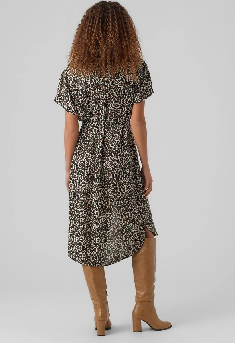 VERO MODA VMBUMPY SS CALF SHIRT DRESS NOOS Dames Jurk - Maat L 3 VERO MODA VMBUMPY SS CALF SHIRT DRESS NOOS Dames Jurk - Maat L - Afbeelding 3