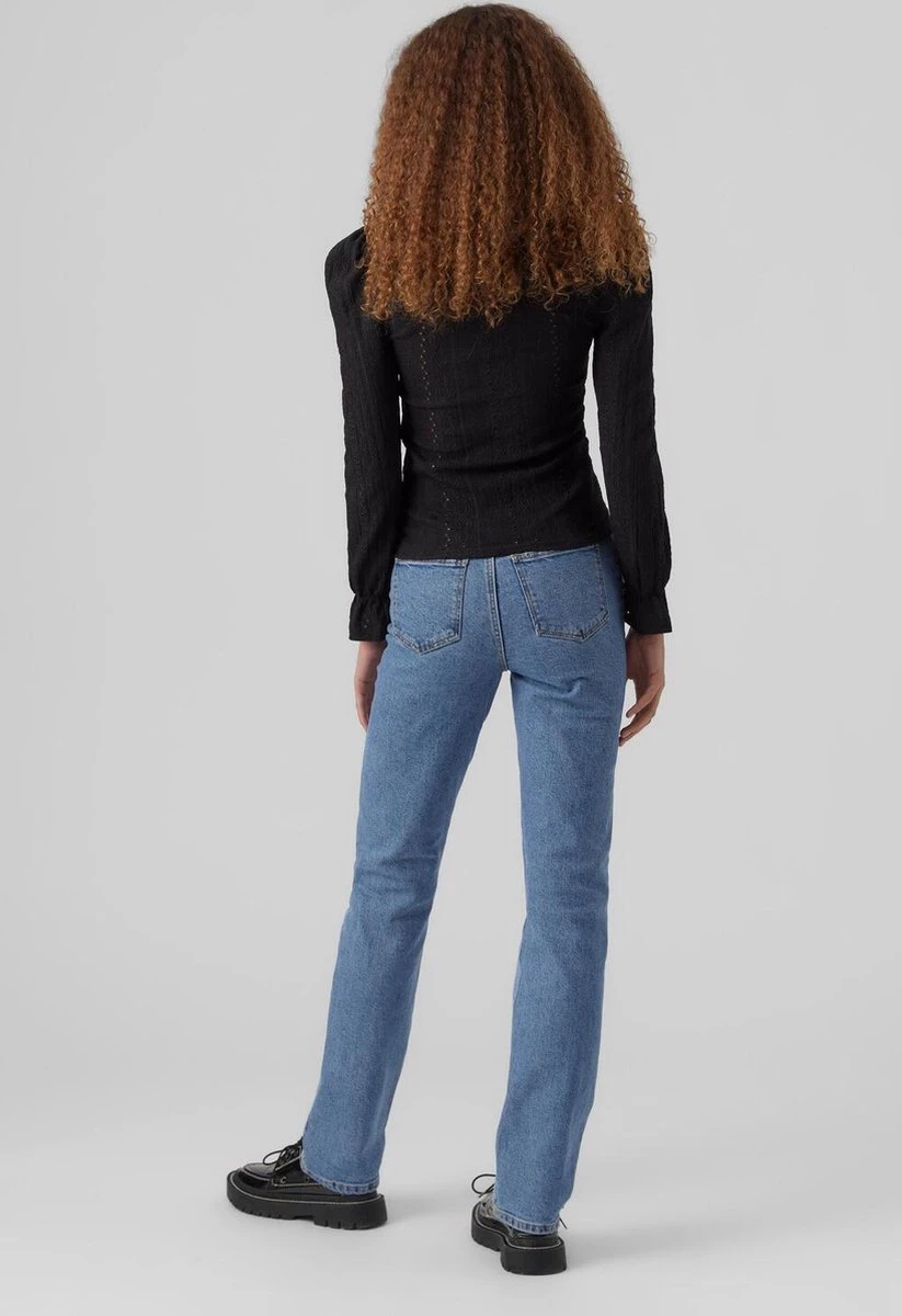 Vero Moda Blouse Vmlondon L/s V-neck Frill Detail To 10289925 Black Dames Maat - XL 3 Vero Moda Blouse Vmlondon L/s V-neck Frill Detail To 10289925 Black Dames Maat - XL - Afbeelding 3